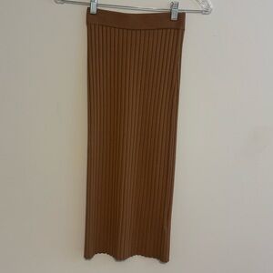 Guess Tan Ribbed Midi Skirt